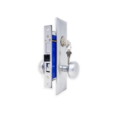 PREMIER LOCK Satin Chrome Mortise Entry Right Hand Lock Set with 2.5 in. Backset and 2 SC1 Keys MR01D